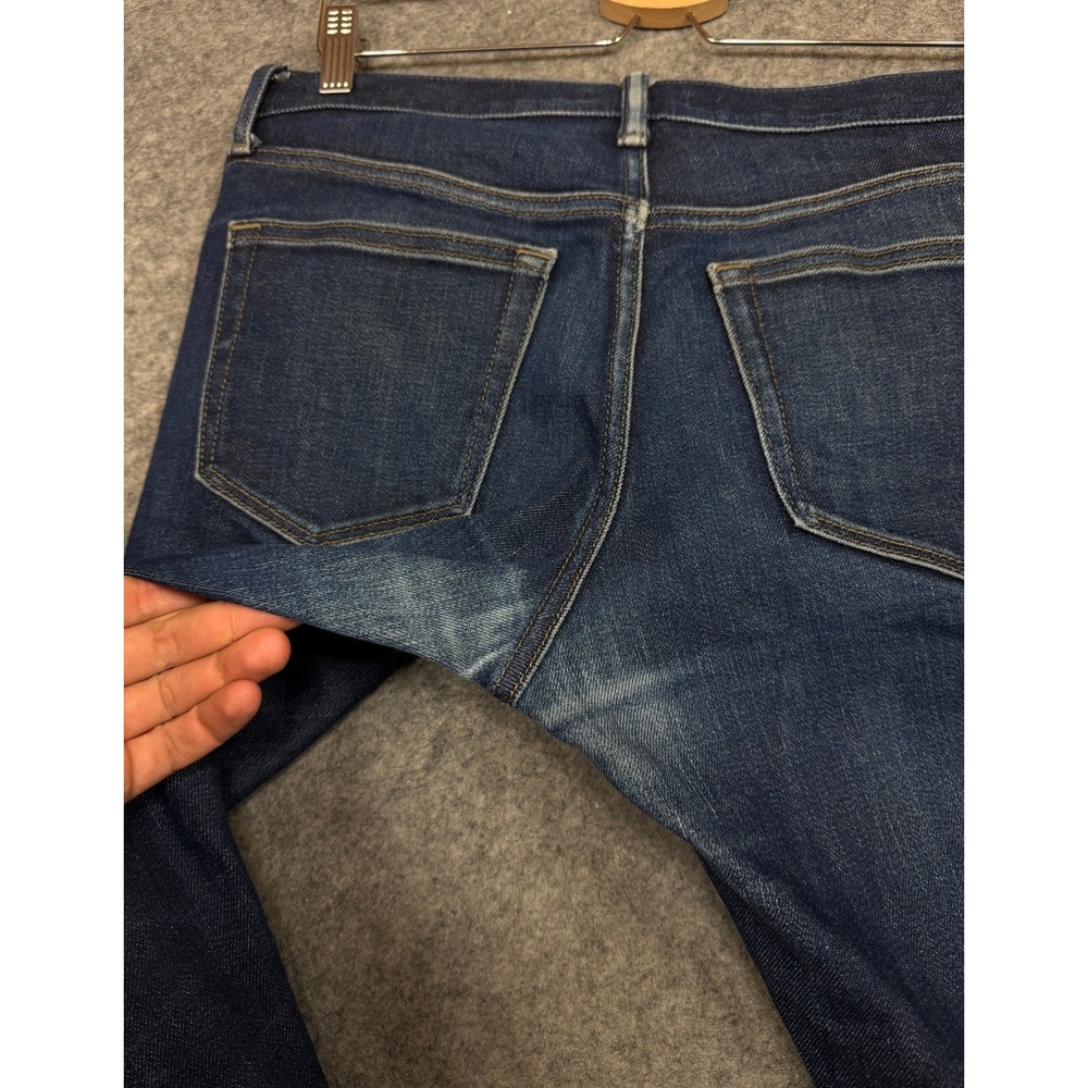 Uniqlo Selvedge Jeans Mens 32x33 Blue Slim Straight Kaihara Japanese Raw Denim - Picture 6 of 15